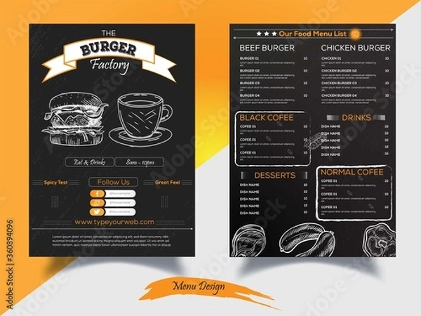 Obraz restaurant menu design