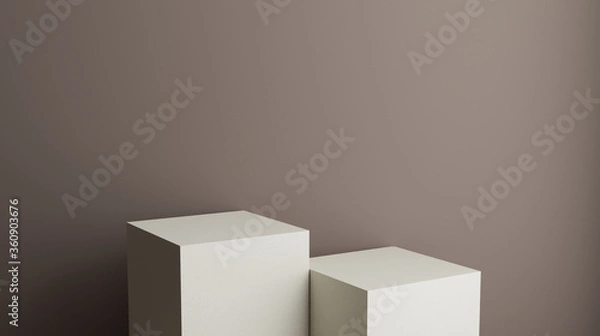 Obraz minimal cosmetics square stand in pastel background,3d rendering design
