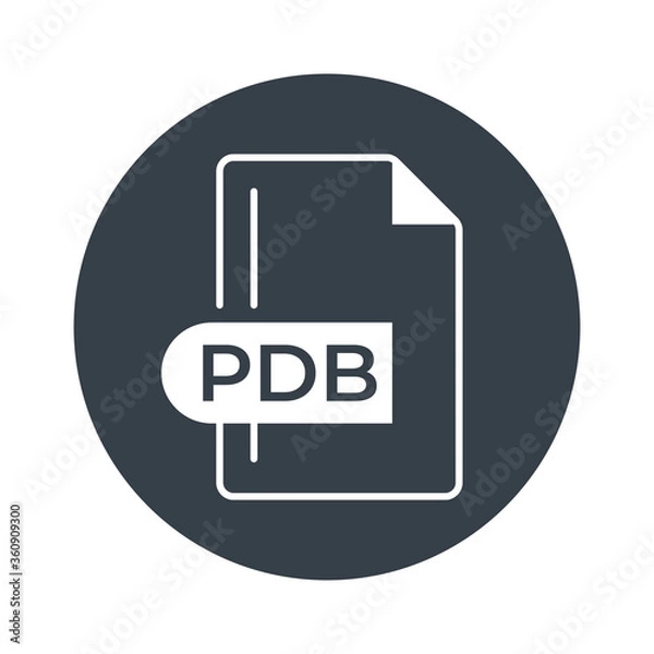 Fototapeta PDB File Format Icon. PDB extension filled icon.