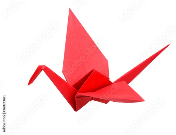 Obraz red origami paper crane