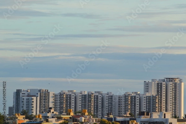 Fototapeta Time lapse clouds over the city