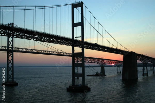 Obraz Chesapeake bay bridges at sunset