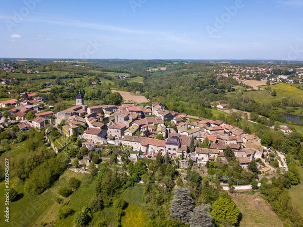 Fototapeta Pérouges par drone