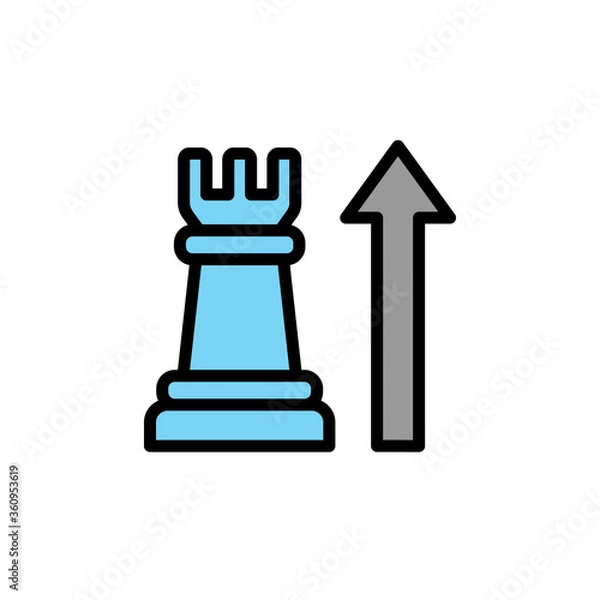 Fototapeta Chess, colored icon. Simple color element illustration. Chess, concept outline symbol design from Business strategy set. Can be used for web and mobile