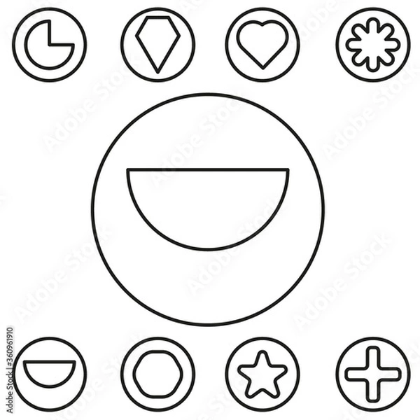 Obraz Basic shape set outline vector illustration in the circle