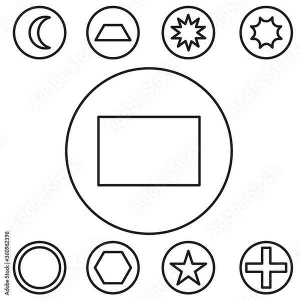 Obraz Basic shape set outline vector illustration in the circle