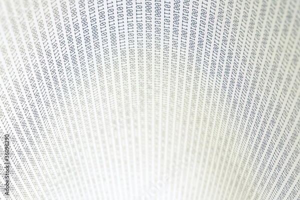 Fototapeta Abstract binary code, shallow depth of field, horizontal