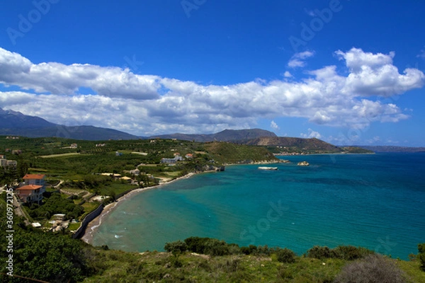 Fototapeta Beautiful landscape with a beach coastline on the island of Crete