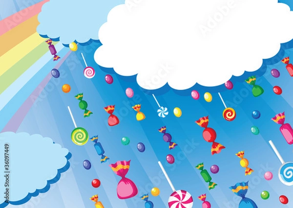 Fototapeta candy rain card