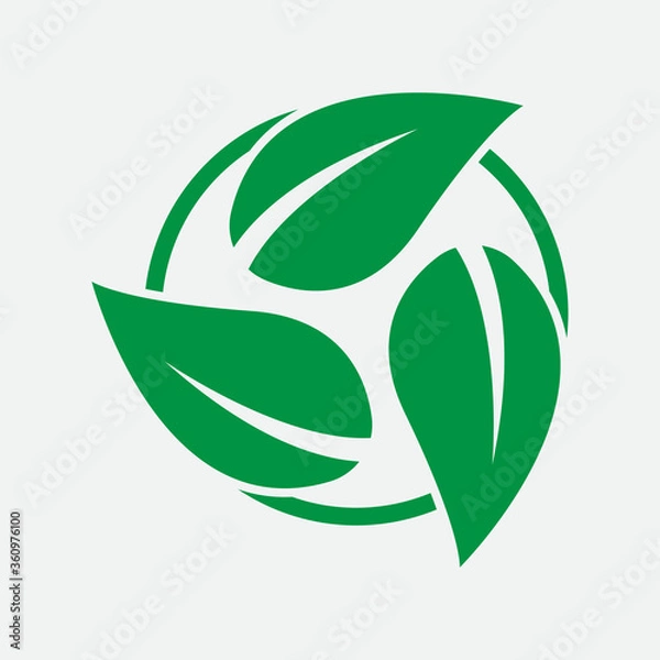 Obraz Biodegradable recyclable plastic free package icon. vector illustration