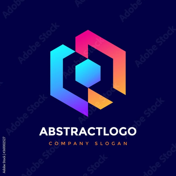 Fototapeta Letters C R Creative icon joint logo element.