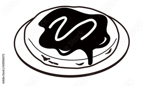 Fototapeta お皿に乗ったお好み焼き