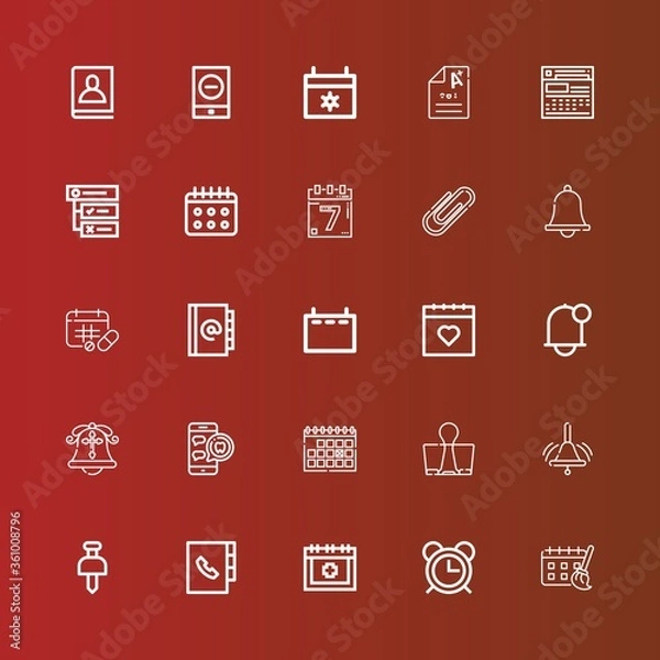 Obraz Editable 25 reminder icons for web and mobile