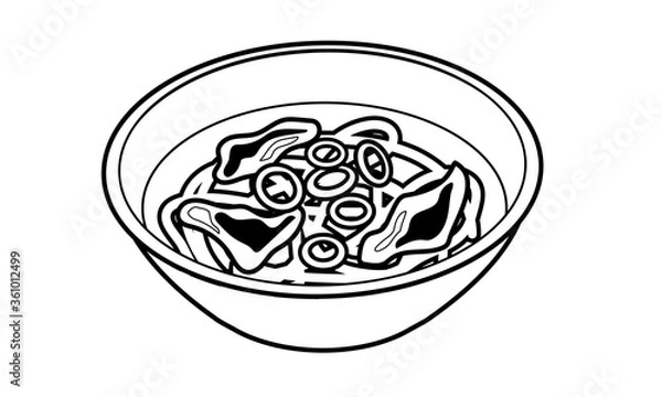 Fototapeta 器に盛られた温かいカレーうどん