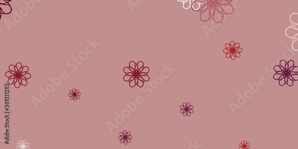 Obraz Light Purple vector doodle texture with flowers.