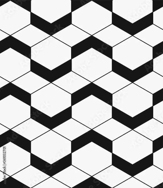 Fototapeta  Vector seamless pattern. Modern stylish texture. Repeating geometric hexagons.