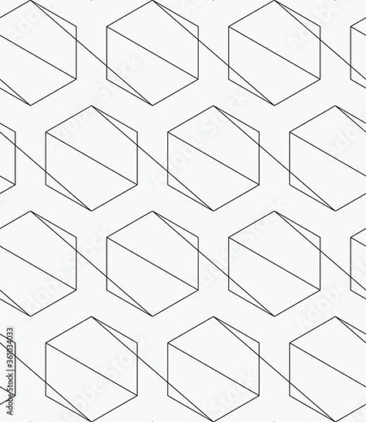Fototapeta  Vector seamless pattern. Modern stylish texture. Repeating geometric hexagons.