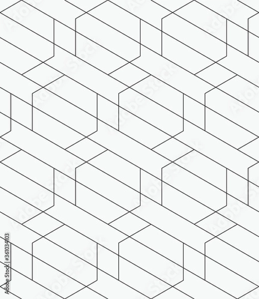 Fototapeta  Vector seamless pattern. Modern stylish texture. Repeating geometric hexagons.