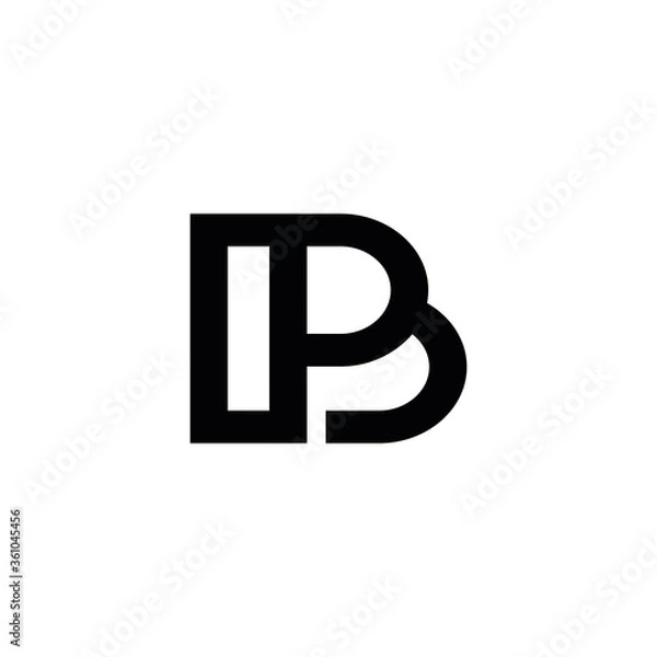 Obraz PB P B letter logo design vector