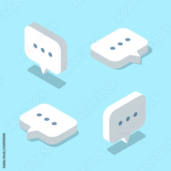 Fototapeta Set of isometric message icons. - Vector