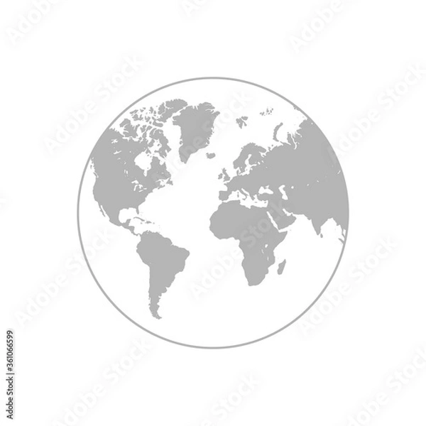 Fototapeta Earth globe map. Globe icon. World planet icon. Vector illustration