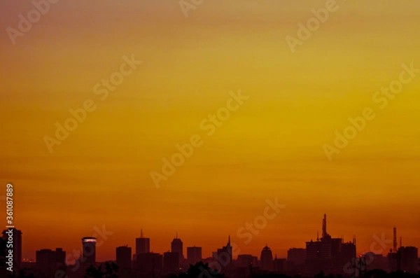 Obraz sunset over the city