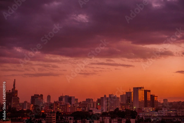 Obraz sunset over the city