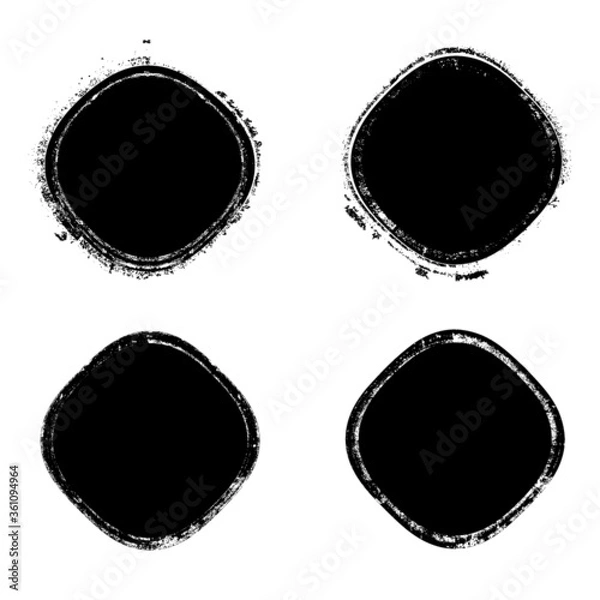 Fototapeta Grunge post Stamps Collection, Circles. Banners, Insignias , Logos, Icons, Labels and Badges Set . vector distress textures.blank shapes.