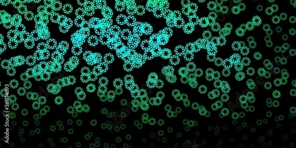 Fototapeta Dark green vector texture with disks.