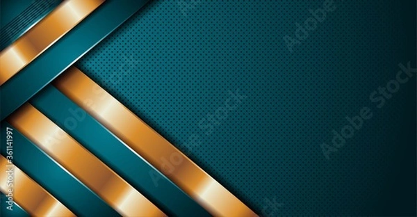 Fototapeta Abstract modern luxury blue textured with overlap layers background