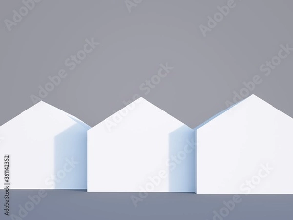 Fototapeta 3d rendering of modern minimal architecture facade
