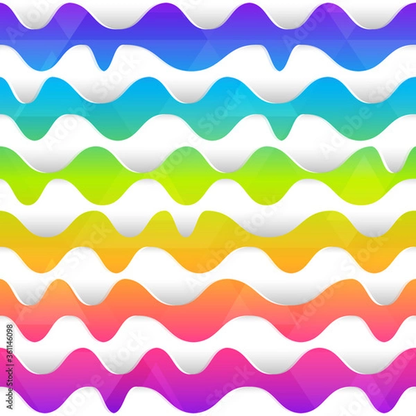 Fototapeta Rainbow color wave seamless texture.