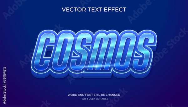 Fototapeta cosmos editable text effect.editable 3d game text style effect.