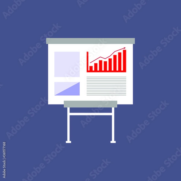 Obraz Flip board diagram, economy economy, project presentation vector illustration
