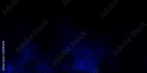 Fototapeta Dark BLUE vector layout with lines, triangles. Triangles on abstract background with colorful gradient. Pattern for commercials.