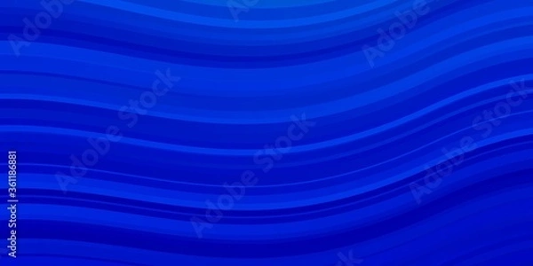 Fototapeta Light BLUE vector pattern with curved lines. Colorful geometric sample with gradient curves.  Template for cellphones.