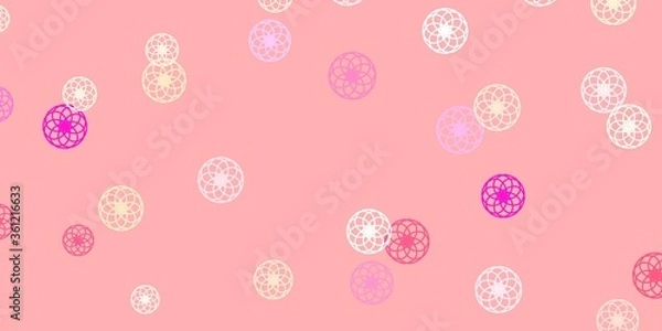 Fototapeta Light Pink vector pattern with spheres.