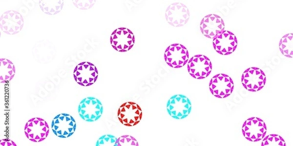 Fototapeta Light blue, red vector pattern with spheres.