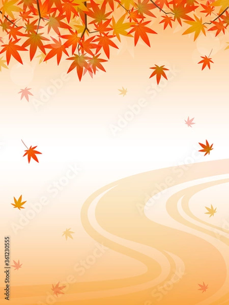 Fototapeta 紅葉と川