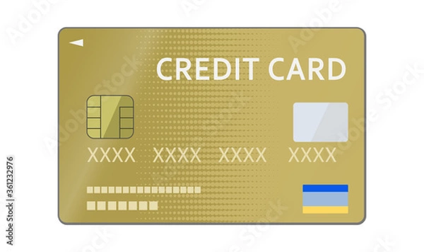 Fototapeta ゴールドのクレジットカードのイラスト（前面）