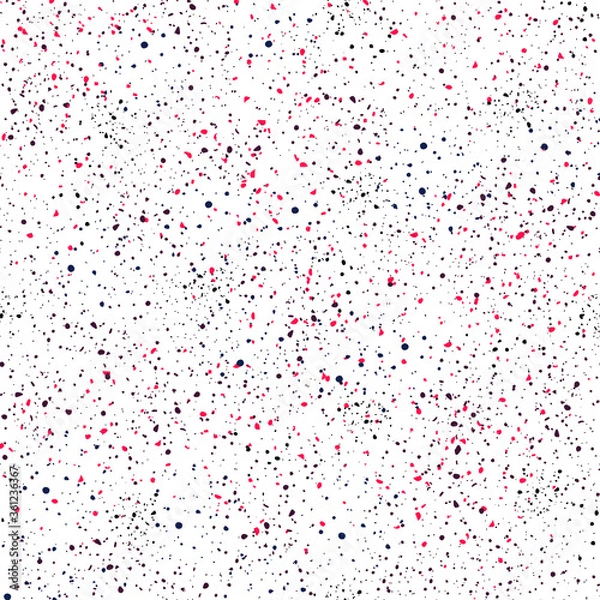 Fototapeta Abstract Spattered Red Pink Blue and Black Dots