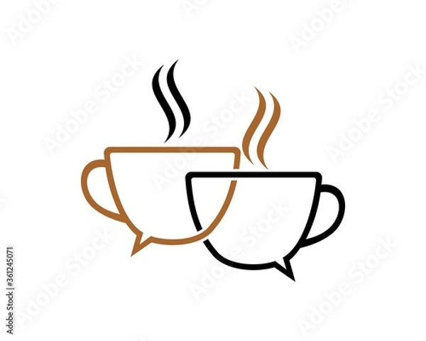 Fototapeta Bubble chat with coffee cup connection