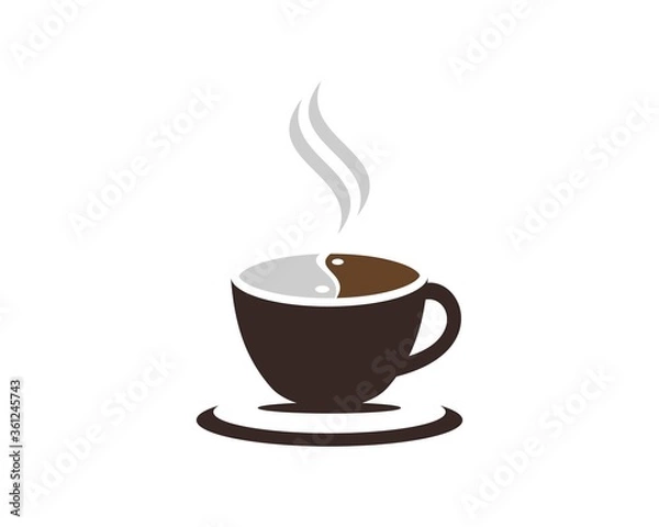 Fototapeta Cup with ying yang coffee