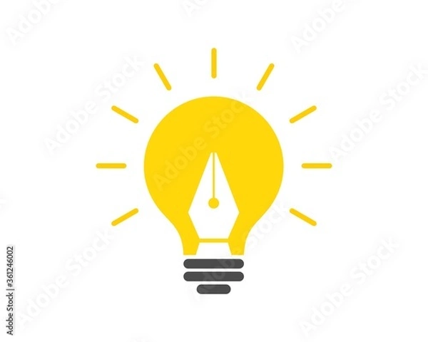 Obraz Shinning bulb with pen inside