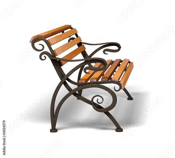 Obraz old bronze bench