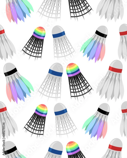 Fototapeta Shuttlecocks on a white background. Badminton.