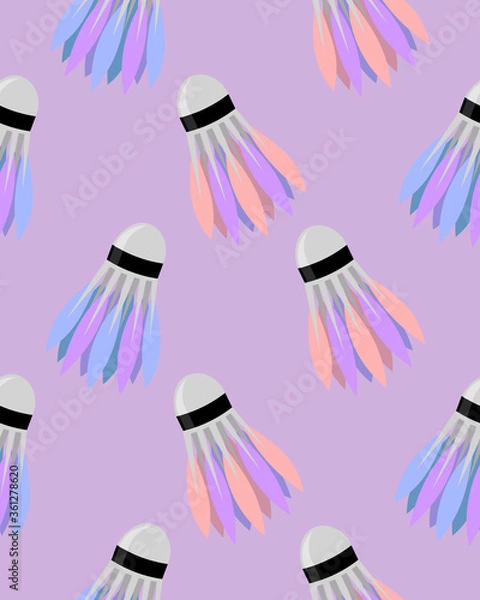 Fototapeta Shuttlecocks on a pink background. Badminton.
