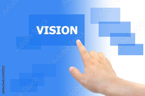 Obraz hand pushing vision button