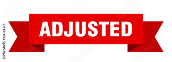 Obraz adjusted ribbon. adjusted isolated band sign. adjusted banner