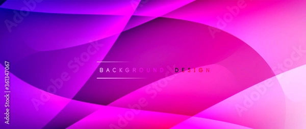 Obraz Fluid gradient waves with shadow lines and glowing light effect, modern flowing motion abstract background for cover, placards, poster, banner or flyer